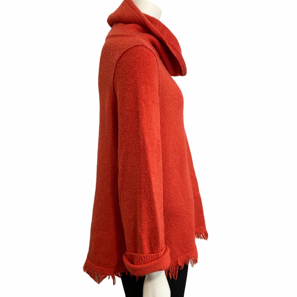 ANTHROPOLOGIE Akemi Kim Orange Fringe Sweater L - Picture 3 of 6